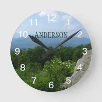 Personalized Mountains Landscape Round Clock