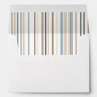 Blue gold white Beach Stripes Envelope