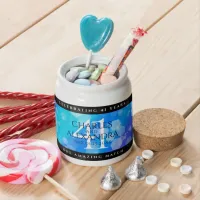 Elegant 41st Blue Topaz Wedding Anniversary Candy Jar