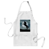 Unicorn Silhouette Full Moon Night Sky, ZKOA Adult Apron