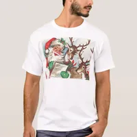 Vintage Santa and Reindeer T-Shirt