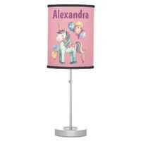 Cute Colorful Watercolor Unicorn Table Lamp