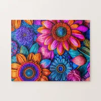 Floral pattern in boho style -   jigsaw puzzle