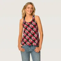 Pretty Roses Pink Red Floral All-Over-Print Tank Top