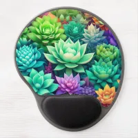 Aloe Vera and Succulents Collage  Gel Mouse Pad