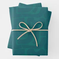 Trendy Modern Bright Colored Turquoise & Navy Blue Wrapping Paper Sheets