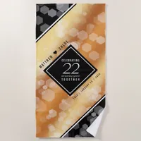 Elegant 22nd Copper Wedding Anniversary Beach Towel