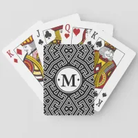 Geometric Pattern Monogram Black and White ID149 Poker Cards