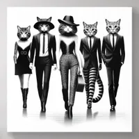 Crazy Cool Cat Lady Hep Cat Models Walking Catwalk Acrylic Photo Tile