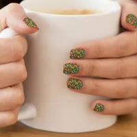 Retro flowers minx nail art