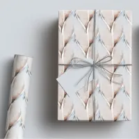 Romantic Pastel Peach & Blue Watercolor Eucalyptus Wrapping Paper Sheets