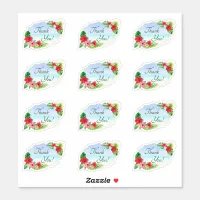 Geometric Tropical Floral  WeddingThank You Sticker