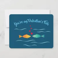 Cute sea fish in love note card