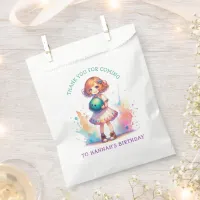 Bowling Party Girl's Anime Birthday Personalized  Favor Bag