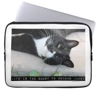 Not Jaded Cat Motivational Advice Quote Laptop Sleeve