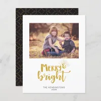 Budget Gold Foil Christmas Typography Holiday Card