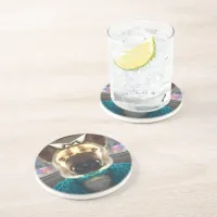 German Shepherd Mirrored Distortion Drink Coaster