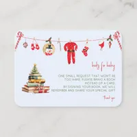 Winter Merry Little Christmas Baby Shower Books Enclosure Card