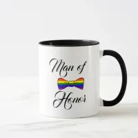 Man of Honor Rainbow Bow Tie Coffee Mug