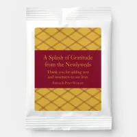 Retro Pattern Goldenrod + Burgundy Wedding Favor Lemonade Drink Mix