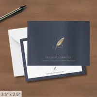 Elegant Gold Quill Note Card