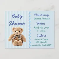 Baby Boy Teddy Bear Baby Shower Invitation