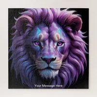 Neon Majesty Rich Vibrant Colorful Lion Wildlife  Jigsaw Puzzle