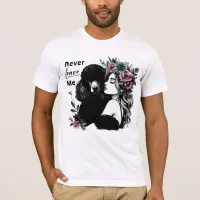 Woman Hugging Poodle With Flowers T-Shirt