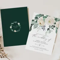 Emerald Greenery Elegant Wedding Invitation