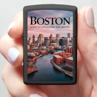 Boston Skyline at Sunset Zippo Lighter