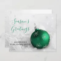 Budget Green Ornament Festive Company Holiday Card