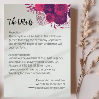 Hot Pink & Purple Bright Floral Wedding Enclosure Card