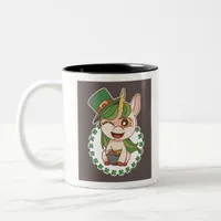 St Patricks Unicorn Two-Tone Coffee Mug