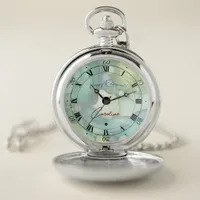 Enjoy Your Retirement Pastel Fluid Colors Pocket Watch