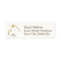 Sleek Shades of Brown Cat Sketch Label