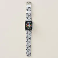 Italian Chef Black White Checkered Pizza Slices Apple Watch Band