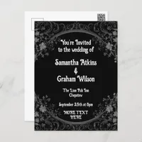 Printable wedding invitation template postcard