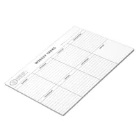 Simple Modern Weekly Tasks Organizer Tear-Away Notepad