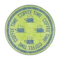 Coffee Time Blue on Green Cutting Board