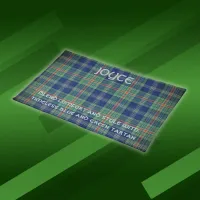 Timeless blue and green Tartan Monogram | Cloth Placemat