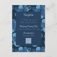 Navy Blue Tropical Theme Wedding Invite Enclosure