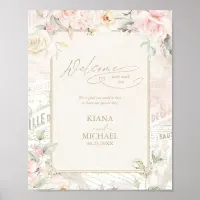 French Romance Wedding Welcome Blush ID870 Poster