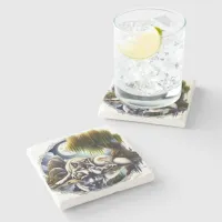 Moonlit Serenity A Slumbering Wolf Stone Coaster