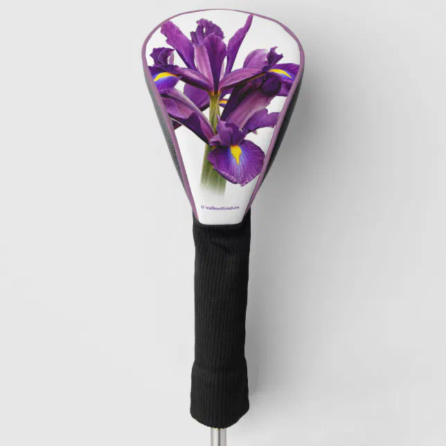 Elegant Dutch Iris Purple Sensation Flowers Golf Head Cover