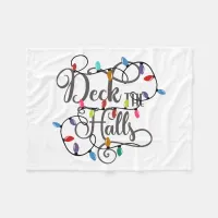 deck the halls holiday lights Christmas Fleece Blanket