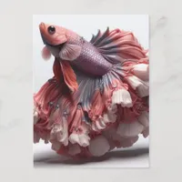 Funny Betta Fish Fashion Postcard