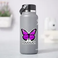 Personalized Purple Butterfly Girl's Name  Sticker