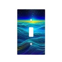 Ethereal Blue Waves and Ocean Sunset Light Switch Cover