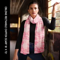 Pastel Pink Camouflage Chiffon Scarf