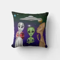 A Grey, Little Green, Anunnaki Alien Drawing  Throw Pillow